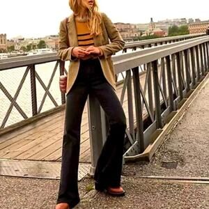 Madewell The Perfect Vintage Flare Jeans 90s Retro Western Festival Black 30 NWT